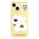 For iPhone 15 Plus Skin Feeling Jelly TPU Hybrid PC Phone Case(Pooping Puppy Yellow) - 1