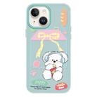 For iPhone 15 Skin Feeling Jelly TPU Hybrid PC Phone Case(Potato Chips Puppy Light Green) - 1