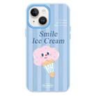 For iPhone 15 Skin Feeling Jelly TPU Hybrid PC Phone Case(Smiling Ice Cream Blue) - 1