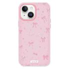 For iPhone 14 Plus Skin Feeling Jelly TPU Hybrid PC Phone Case(Love Bow Pink) - 1