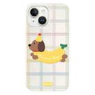 For iPhone 14 Skin Feeling Jelly TPU Hybrid PC Phone Case(Line Banana White) - 1