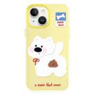 For iPhone 14 Skin Feeling Jelly TPU Hybrid PC Phone Case(Pooping Puppy Yellow) - 1