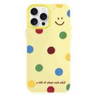 For iPhone 14 Pro Skin Feeling Jelly TPU Hybrid PC Phone Case(Polka Dots Smile Yellow) - 1