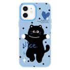 For iPhone 12 Skin Feeling Jelly TPU Hybrid PC Phone Case(Dancing Cat Blue) - 1