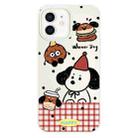 For iPhone 12 Skin Feeling Jelly TPU Hybrid PC Phone Case(Hamburger Dachshund Beige) - 1