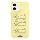 For iPhone 12 Skin Feeling Jelly TPU Hybrid PC Phone Case(Animal Lines Yellow) - 1