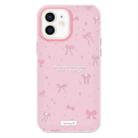 For iPhone 12 Skin Feeling Jelly TPU Hybrid PC Phone Case(Love Bow Pink) - 1