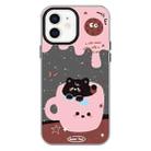 For iPhone 12 Skin Feeling Jelly TPU Hybrid PC Phone Case(Teacup Puppy Black) - 1