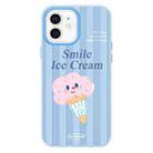 For iPhone 12 Skin Feeling Jelly TPU Hybrid PC Phone Case(Smiling Ice Cream Blue) - 1