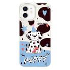 For iPhone 12 Skin Feeling Jelly TPU Hybrid PC Phone Case(Spotted Puppy White) - 1