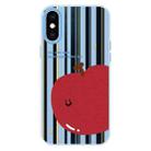 For iPhone X / XS Skin Feeling Jelly TPU Hybrid PC Phone Case(Big Apple Blue) - 1