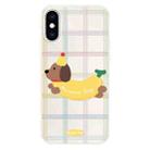 For iPhone X / XS Skin Feeling Jelly TPU Hybrid PC Phone Case(Line Banana White) - 1