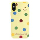 For iPhone X / XS Skin Feeling Jelly TPU Hybrid PC Phone Case(Polka Dots Smile Yellow) - 1