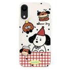 For iPhone XR Skin Feeling Jelly TPU Hybrid PC Phone Case(Hamburger Dachshund Beige) - 1