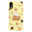 For iPhone XR Skin Feeling Jelly TPU Hybrid PC Phone Case(Bear Cookies Yellow) - 1