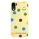 For iPhone XR Skin Feeling Jelly TPU Hybrid PC Phone Case(Polka Dots Smile Yellow) - 1