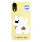 For iPhone XR Skin Feeling Jelly TPU Hybrid PC Phone Case(Pooping Puppy Yellow) - 1