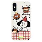 For iPhone XS Max Skin Feeling Jelly TPU Hybrid PC Phone Case(Hamburger Dachshund Beige) - 1