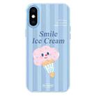 For iPhone XS Max Skin Feeling Jelly TPU Hybrid PC Phone Case(Smiling Ice Cream Blue) - 1