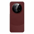 For Huawei Mate 70 Lens Protection PC Hybrid Plain Leather Phone Case(Red) - 1