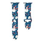 For Apple Watch 46mm / 49mm / 45mm / 44mm Christmas Pattern Silicone Watch Band(Snowman Blue) - 2