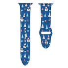 For Apple Watch 46mm / 49mm / 45mm / 44mm Christmas Pattern Silicone Watch Band(Small Snowman Blue) - 2