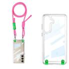 For Samsung Galaxy S24 FE 5G GKK Space Series Full Coverage Phone Case with Crossbody Rope(Pink) - 1
