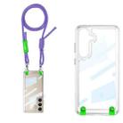 For Samsung Galaxy S24 FE 5G GKK Space Series Full Coverage Phone Case with Crossbody Rope(Purple) - 1