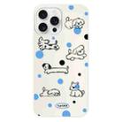 For iPhone 16 Pro Max Skin Feeling Jelly TPU Hybrid PC Phone Case(Polka Dot Puppy White) - 1