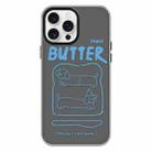 For iPhone 16 Pro Max Skin Feeling Jelly TPU Hybrid PC Phone Case(Bread Line Dog Black) - 1