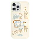 For iPhone 16 Pro Max Skin Feeling Jelly TPU Hybrid PC Phone Case(Party Line Dog White) - 1