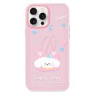 For iPhone 16 Pro Max Skin Feeling Jelly TPU Hybrid PC Phone Case(Dog Tote Bag Pink) - 1