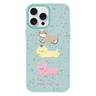 For iPhone 16 Pro Max Skin Feeling Jelly TPU Hybrid PC Phone Case(Three Puppies Light Green) - 1