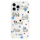 For iPhone 16 Pro Skin Feeling Jelly TPU Hybrid PC Phone Case(Polka Dot Puppy White) - 1