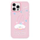 For iPhone 16 Pro Skin Feeling Jelly TPU Hybrid PC Phone Case(Dog Tote Bag Pink) - 1