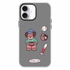 For iPhone 16 Plus Skin Feeling Jelly TPU Hybrid PC Phone Case(Baseball Brown Dog Black) - 1