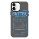 For iPhone 16 Plus Skin Feeling Jelly TPU Hybrid PC Phone Case(Bread Line Dog Black) - 1