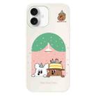 For iPhone 16 Plus Skin Feeling Jelly TPU Hybrid PC Phone Case(Birthday Puppy Beige) - 1