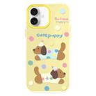 For iPhone 16 Plus Skin Feeling Jelly TPU Hybrid PC Phone Case(Cute Puppy Yellow) - 1