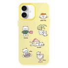 For iPhone 16 Skin Feeling Jelly TPU Hybrid PC Phone Case(Daze Cat Yellow) - 1