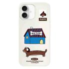 For iPhone 16 Skin Feeling Jelly TPU Hybrid PC Phone Case(Dog House White) - 1