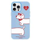 For iPhone 15 Pro Max Skin Feeling Jelly TPU Hybrid PC Phone Case(Love Dachshund Blue) - 1