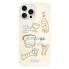 For iPhone 15 Pro Max Skin Feeling Jelly TPU Hybrid PC Phone Case(Party Line Dog White) - 1