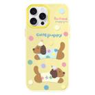 For iPhone 15 Pro Max Skin Feeling Jelly TPU Hybrid PC Phone Case(Cute Puppy Yellow) - 1