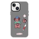 For iPhone 15 Plus Skin Feeling Jelly TPU Hybrid PC Phone Case(Baseball Brown Dog Black) - 1