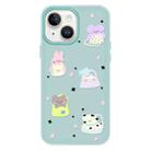 For iPhone 15 Plus Skin Feeling Jelly TPU Hybrid PC Phone Case(Star Animal Light Green) - 1