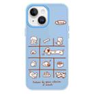 For iPhone 15 Skin Feeling Jelly TPU Hybrid PC Phone Case(Red Line Dog Blue) - 1