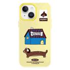 For iPhone 15 Skin Feeling Jelly TPU Hybrid PC Phone Case(Dog House Yellow) - 1