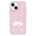 For iPhone 15 Skin Feeling Jelly TPU Hybrid PC Phone Case(Dog Tote Bag Pink) - 1