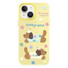 For iPhone 15 Skin Feeling Jelly TPU Hybrid PC Phone Case(Cute Puppy Yellow) - 1